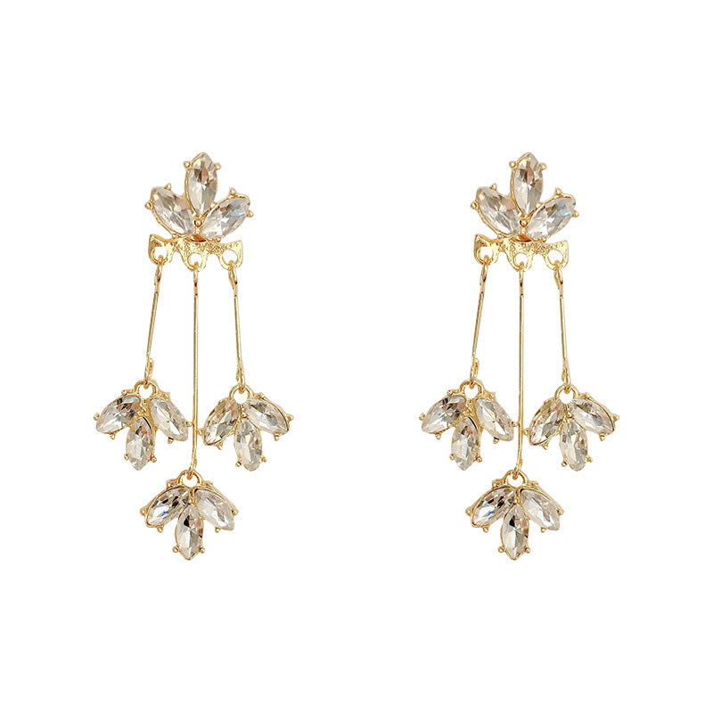 ZIRCON TASSEL MAPLE LEAF EARRINGS mysite