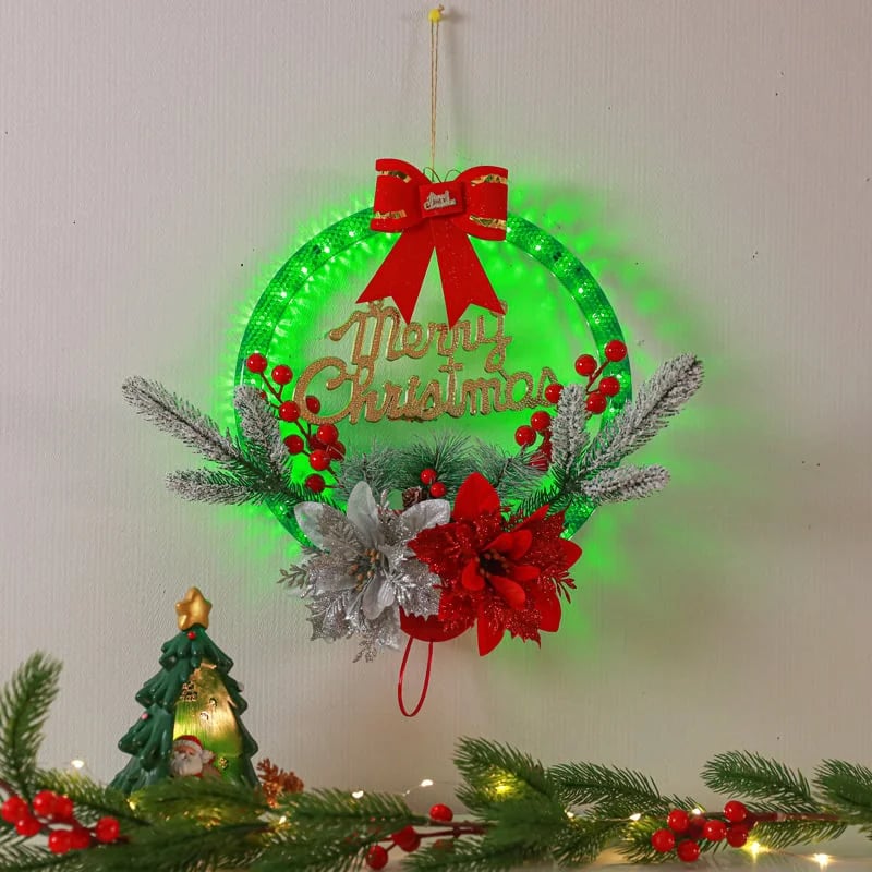 (🌲 Early Christmas Sale)🎁 Christmas Wreath Decorations with LED Lights💥
