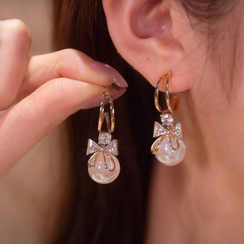 Bow Pearl Earrings mysite