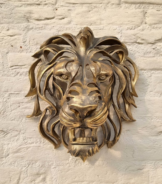 🦁Rare Find-Large Lion Head Wall Mounted Art Sculpture🎁 mysite