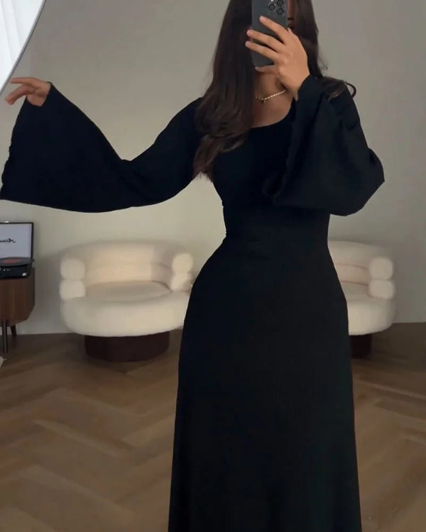 Elegant Tie-waist Knitted Dress