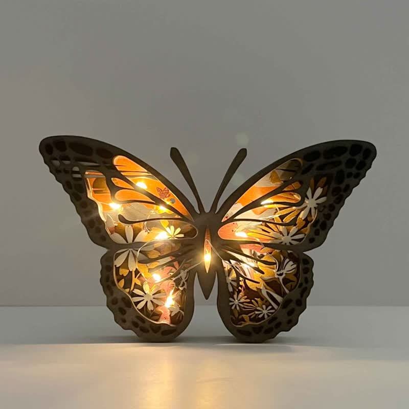 3D Wooden Carving Art Butterfly Wood Crafts Home Carving Decorations mysite