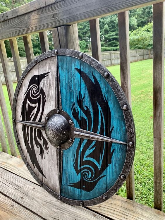 Eivor Valhalla Raven Battle Damaged Viking Wooden Shield 30CM mysite