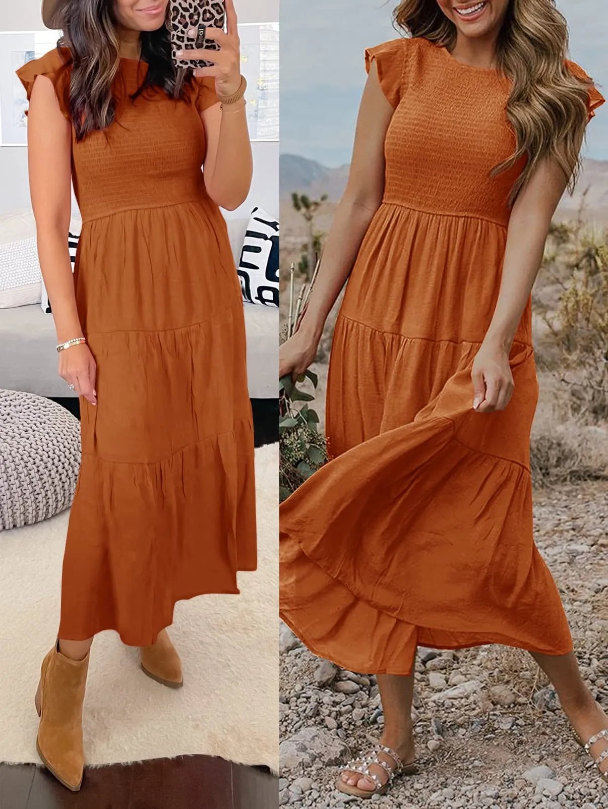 WOMEN'S SUMMER CASUAL FLUTTER SHORT MIDI DRESS 🔥 mysite