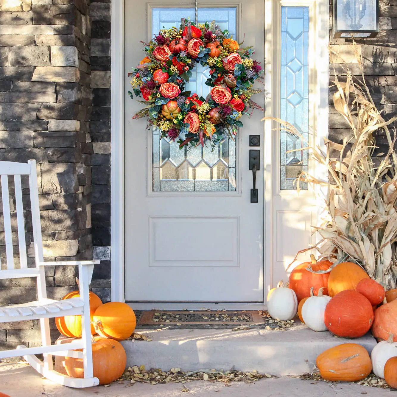 🔥Fall Peony and Pumpkin Wreath - Year Round Wreath mysite