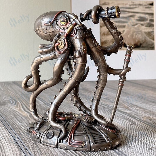 Steampunk Seabed Hiker Octopus Statue Decor mysite