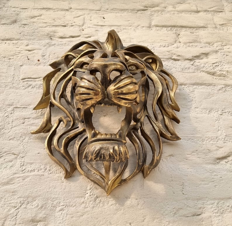 🦁Rare Find-Large Lion Head Wall Mounted Art Sculpture🎁 mysite