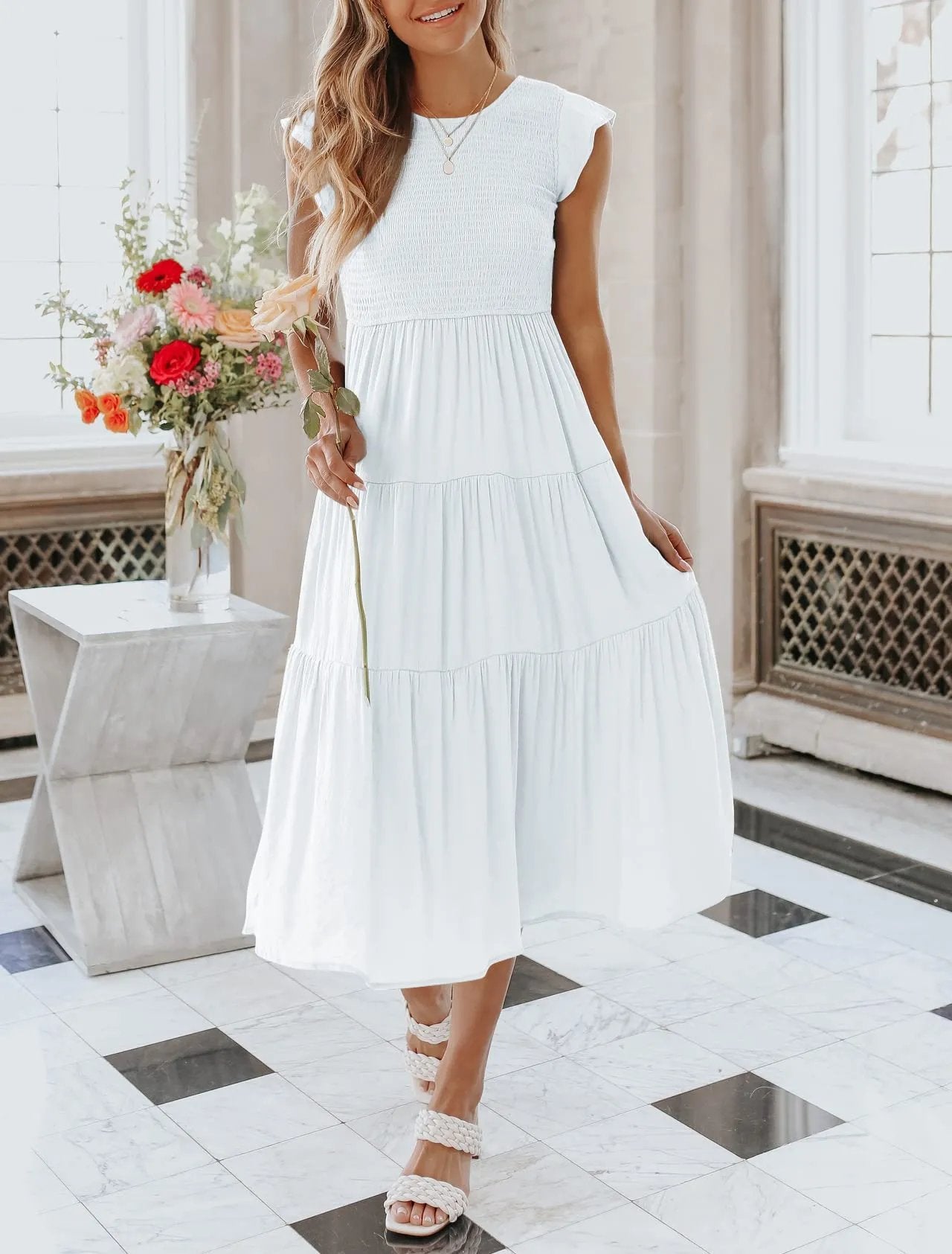 WOMEN'S SUMMER CASUAL FLUTTER SHORT MIDI DRESS 🔥 mysite