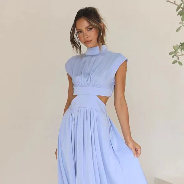 🔥 [Buy 2 Get Free Shipping] 2023 Cutout Waist Pocketed Vacation Midi Dress ✨