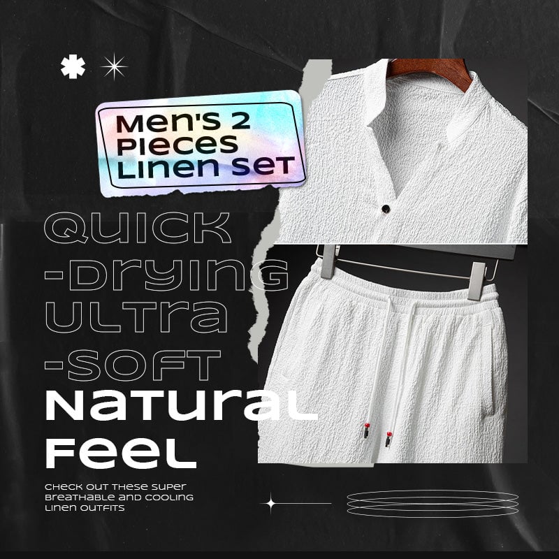 Men's 2 Pieces Linen Set Summer Outfits mysite