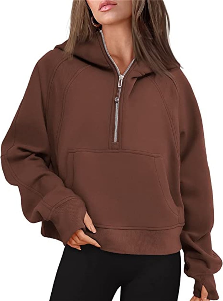 🔥Ladies Half Zip Hoodie Sweatshirt mysite