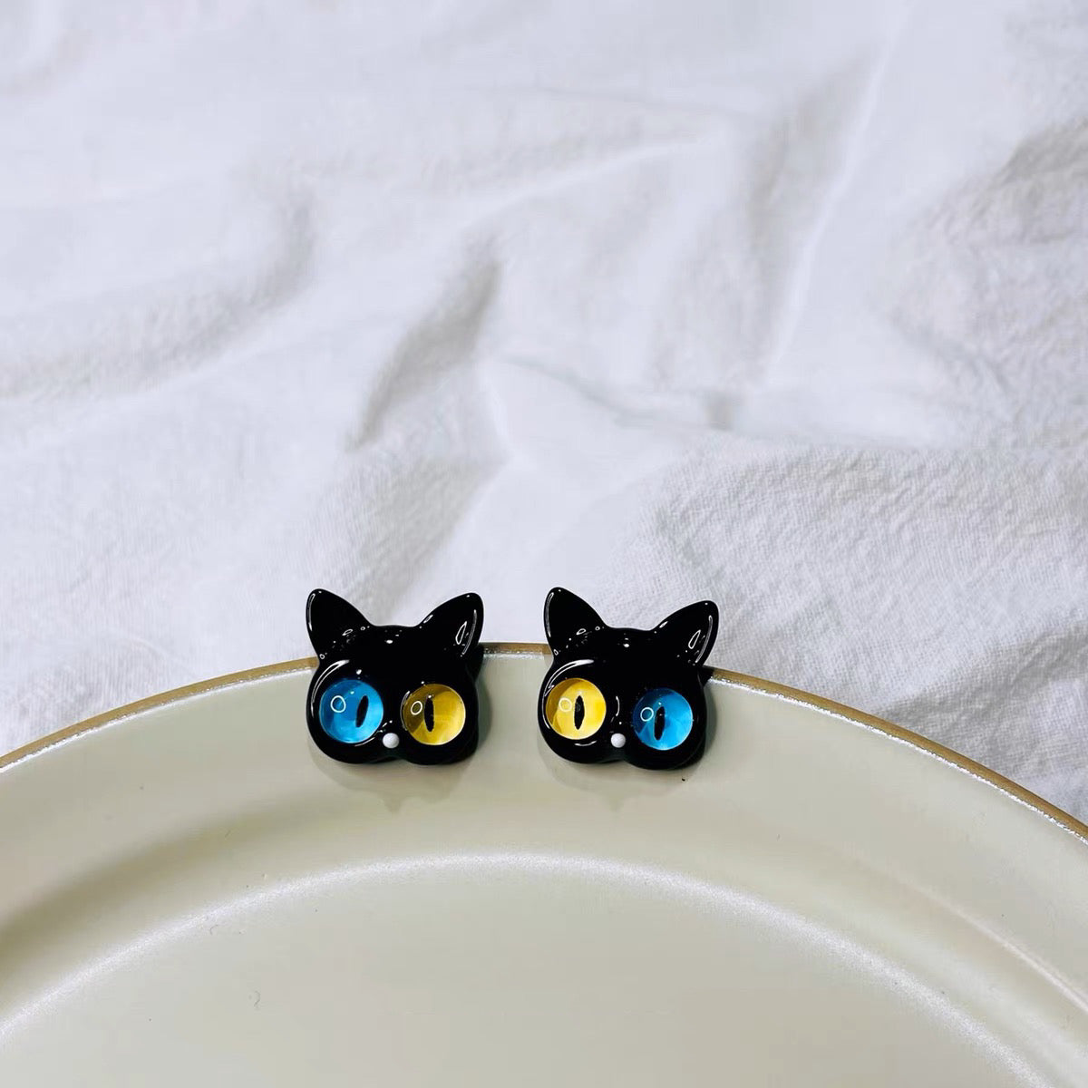 💐Funny Cat Monster Ring Earrings Set💝 mysite