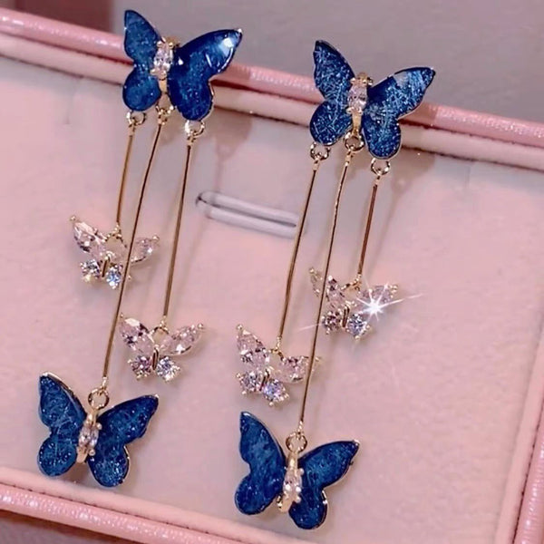 Butterfly Tassel Earrings main image 1