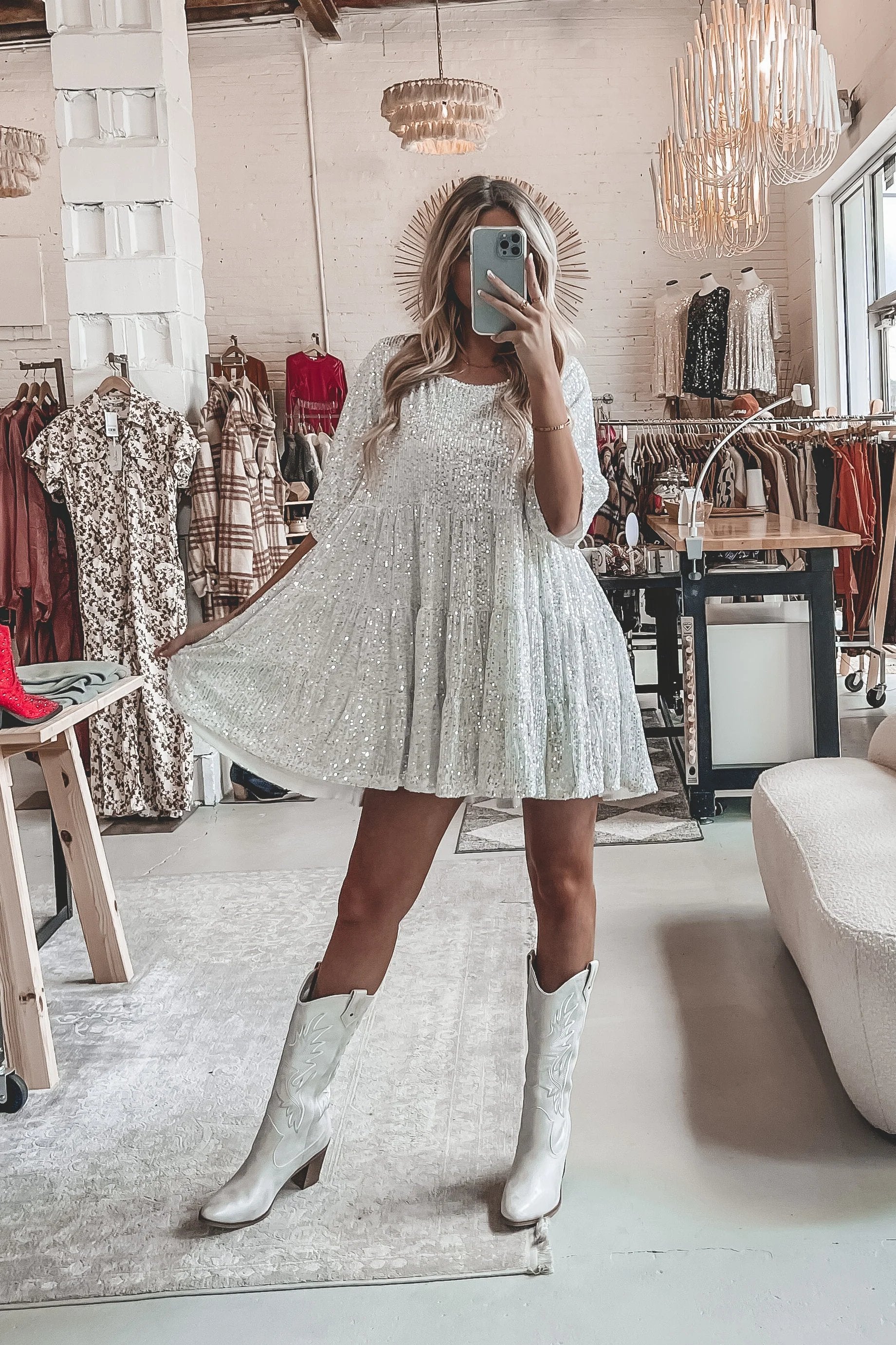 ✨2023 Sequin Baby Doll Dress mysite