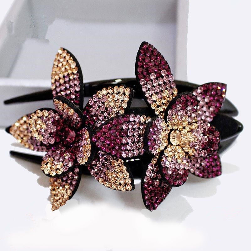 (🍀SPRING HOT SALE🍀)Rhinestone Double Flower Hair Clip mysite