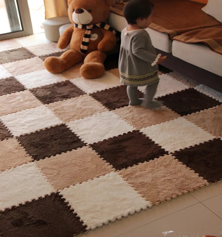 Child Carpet Baby Assembled Home Shaggy Soft Splice EVA Foam Mats