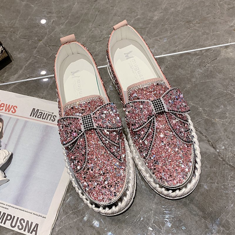 Twinset Pink Canvas Crystal Embellished Slip On Shoes