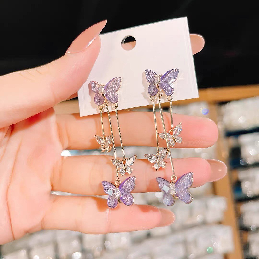 🔥Crystal Butterfly Tassel Earrings mysite