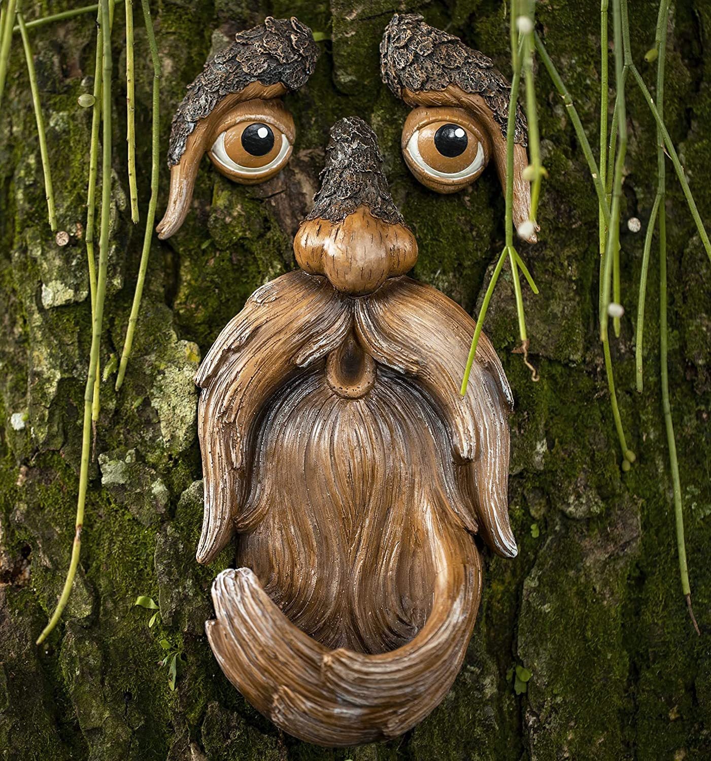 3D Funny Bark Ghost Face Decor Tree Facial Features Outdoor Decoration
