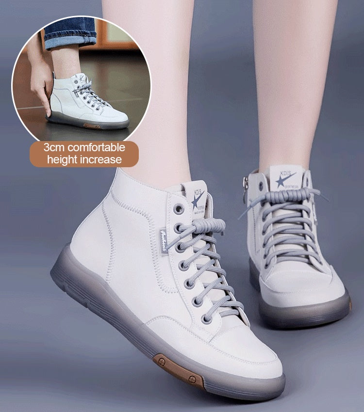 Trendy Leather Soft Sole High Top Shoes for Women mysite