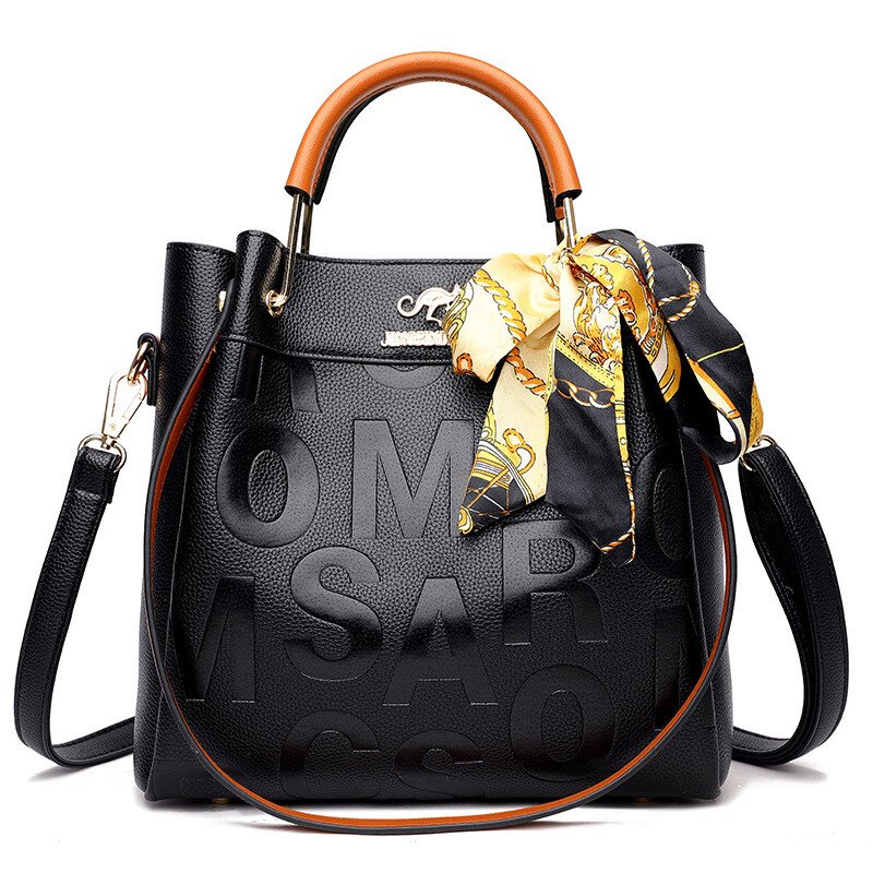 New arrival large capacity soft leather embossed shoulder bag mysite