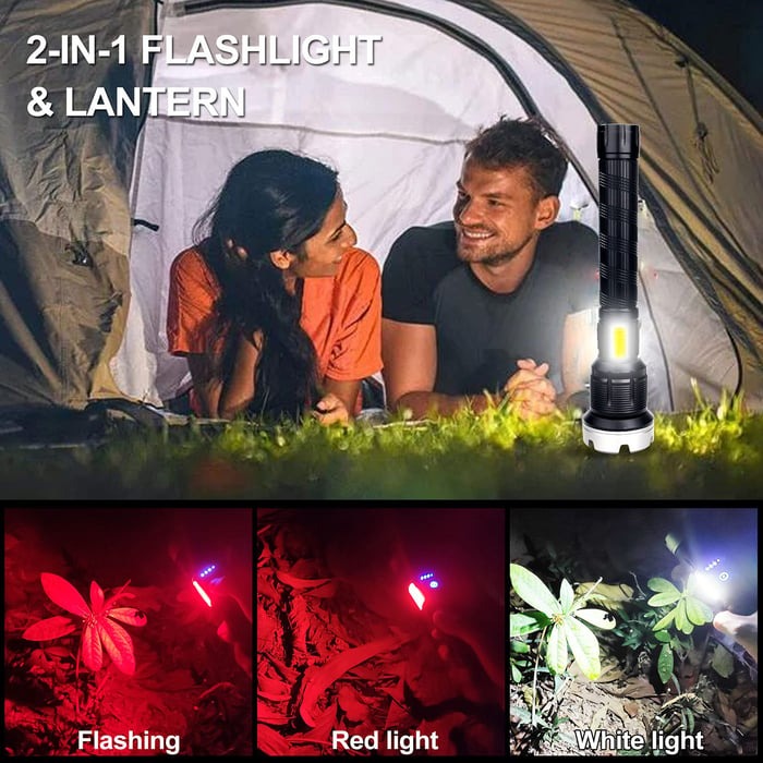 🔥LED Rechargeable Tactical Laser Flashlight High Lumens-Buy 2 Free Shipping