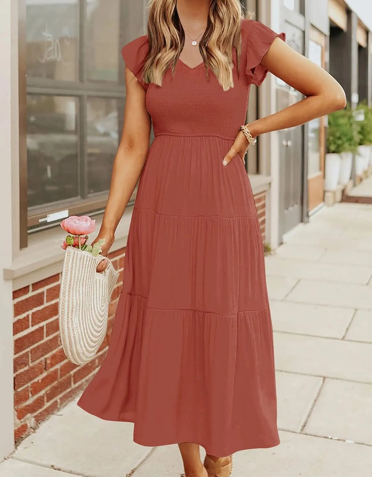 WOMEN'S SUMMER CASUAL FLUTTER SHORT MIDI DRESS 🔥 mysite