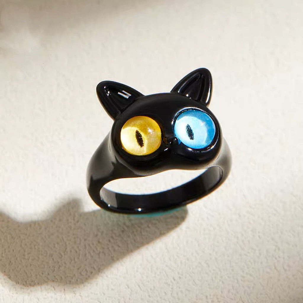 💐Funny Cat Monster Ring Earrings Set💝 mysite