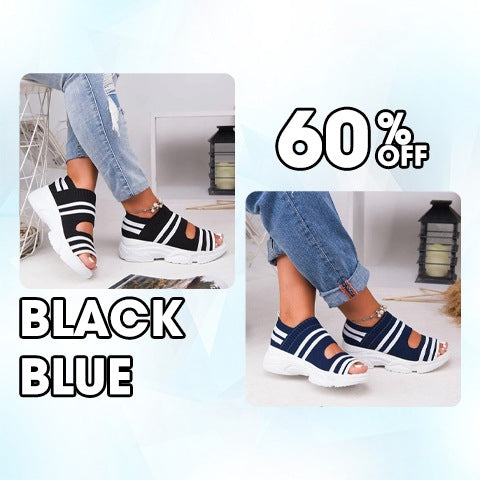 🔥💰Last Day Promotion 70% OFF!👭 Leather Orthopedic Arch Support Sandals Diabetic Knitting Walking Sandals.