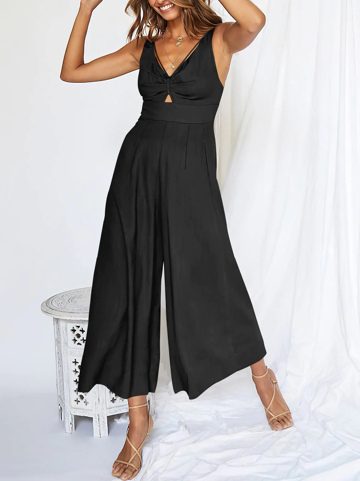 🔥Limited Time Hot Sale 🔥Hot Sales V Neck Cutout High-Waist Jumpsuits mysite