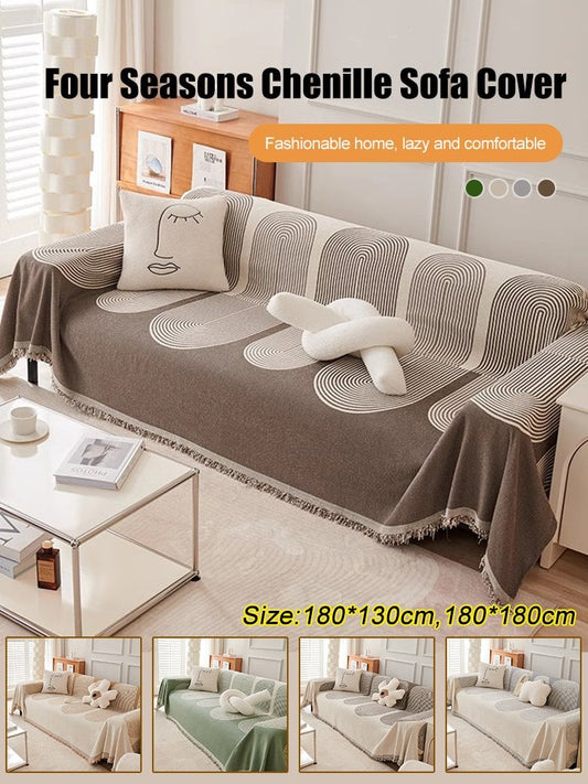 Double sided chenille sofa cover mysite