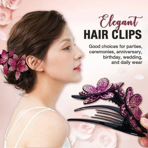 (🍀SPRING HOT SALE🍀)Rhinestone Double Flower Hair Clip