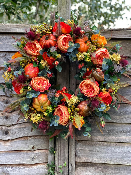 🔥Fall Peony and Pumpkin Wreath - Year Round Wreath mysite