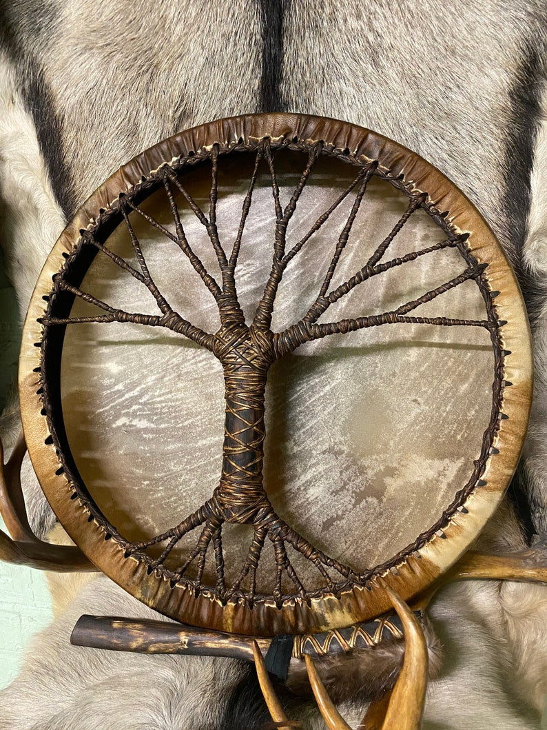 Shaman drum "Tree of life" Siberian drum Spirit music mysite