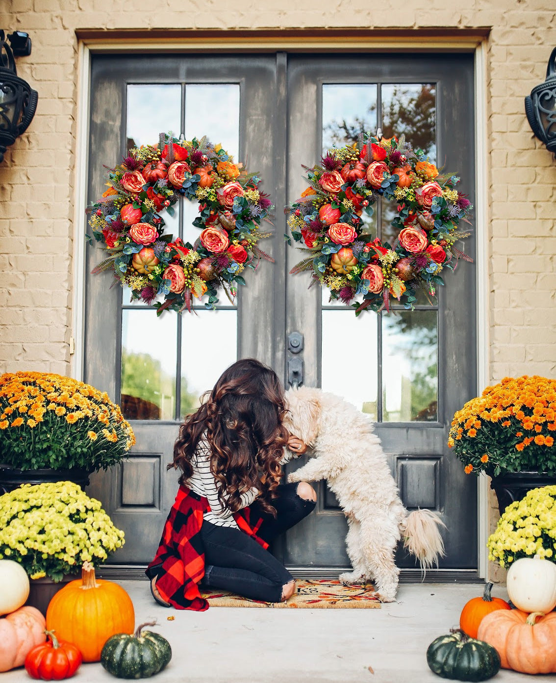 🔥Fall Peony and Pumpkin Wreath - Year Round Wreath mysite