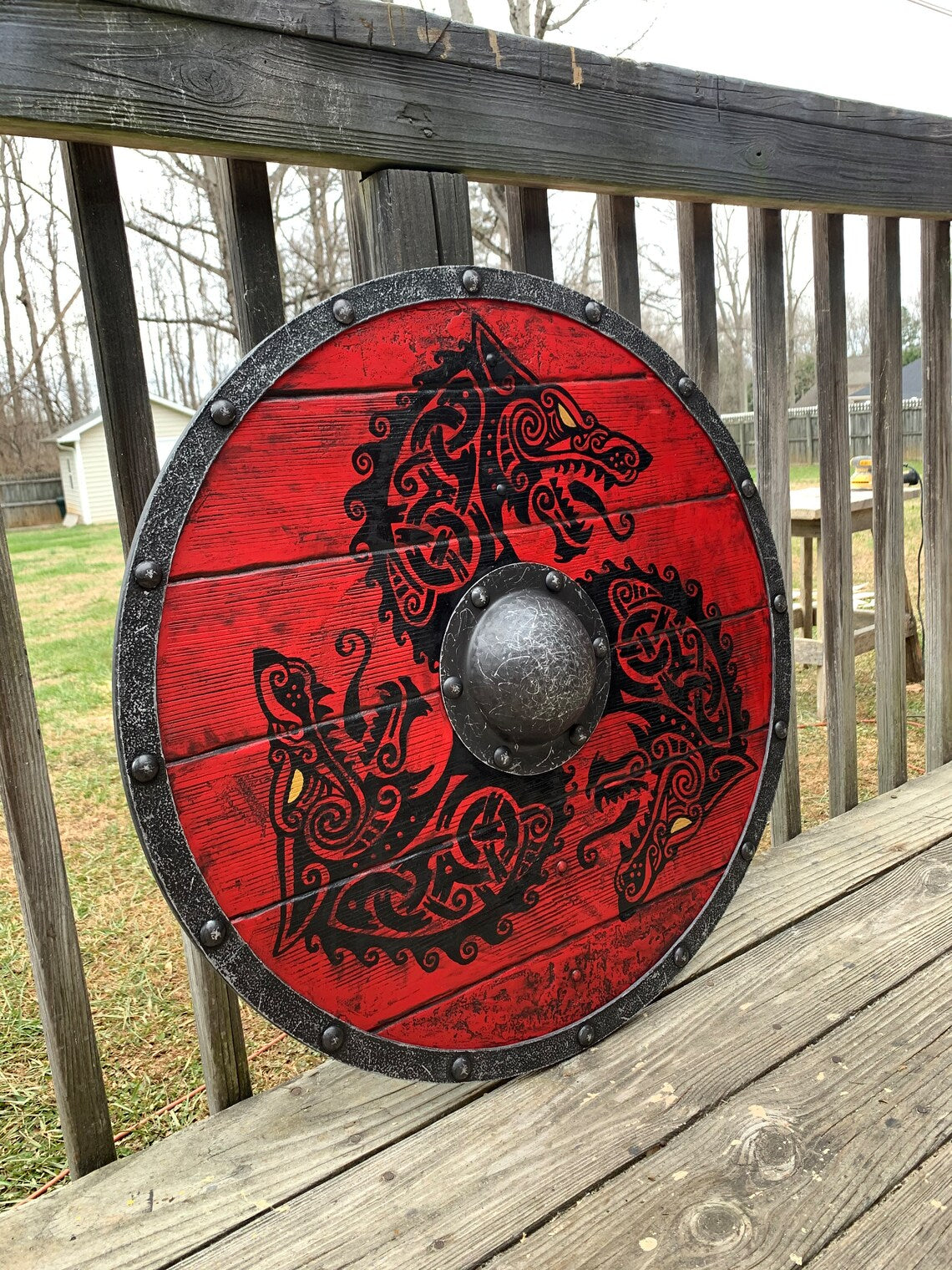 Eivor Valhalla Raven Battle Damaged Viking Wooden Shield 30CM mysite
