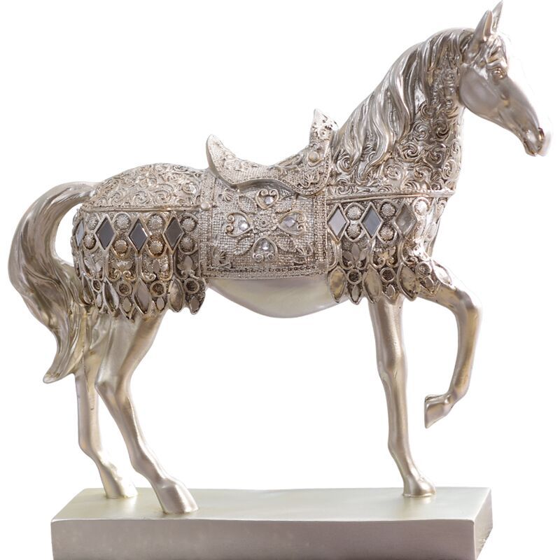 Luxury Diamond Horse Standing Statue, Golden Fortune Horse Statue Carved Resin Horse Sculpture Art Home Decor, Brass Horse Statue mysite