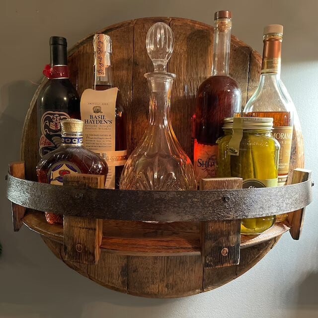 Bourbon whiskey barrel shelf mysite