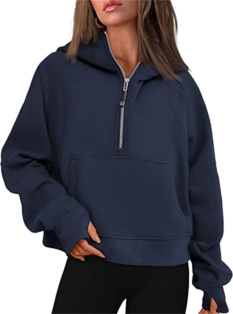 🔥Ladies Half Zip Hoodie Sweatshirt mysite