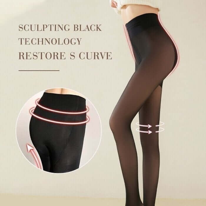 Flawless Legs Fake Translucent Warm Plush Lined Elastic Tights mysite