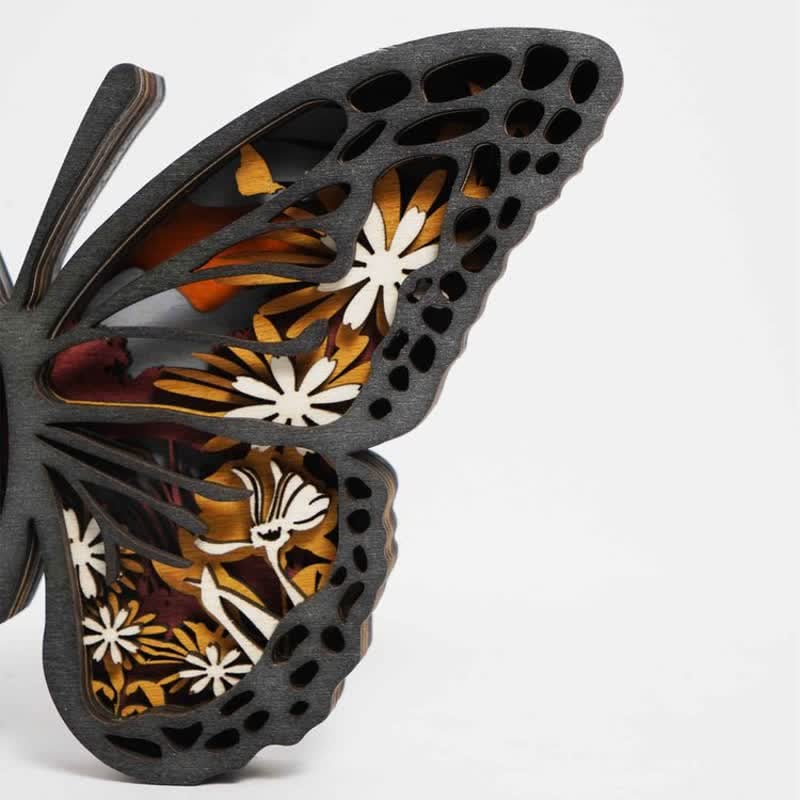 3D Wooden Carving Art Butterfly Wood Crafts Home Carving Decorations mysite