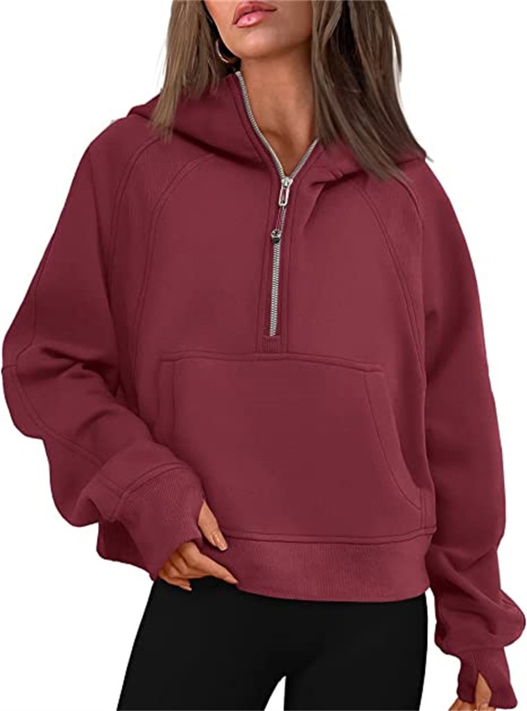 🔥Ladies Half Zip Hoodie Sweatshirt mysite