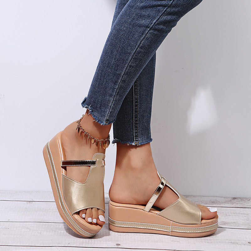 Women's Casual Slip-On Wedge Sandals mysite