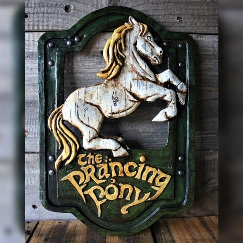 The Prancing Pony & The Green Dragon Pub Signs Set Handmade Bar Style mysite