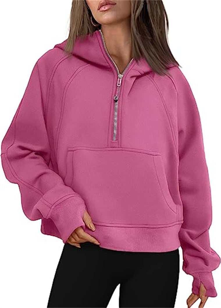 🔥Ladies Half Zip Hoodie Sweatshirt mysite