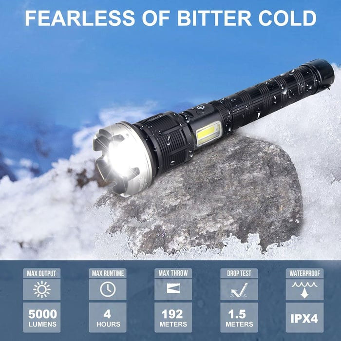 🔥LED Rechargeable Tactical Laser Flashlight High Lumens-Buy 2 Free Shipping