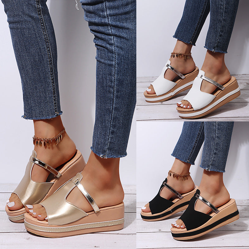 Women's Casual Slip-On Wedge Sandals mysite