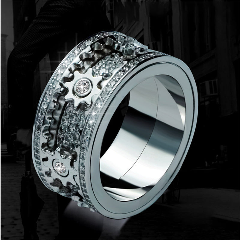 🔥HOT SALE 🔥-Diamond Crystal Gear Ring