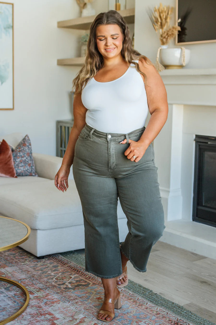 TUMMY CONTROL SUPER HIGH RISE BAGGY DENIM PANT main image 0