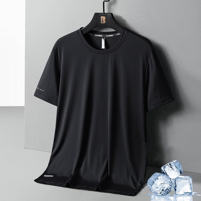 Ice Silk Round Neck T-Shirt mysite